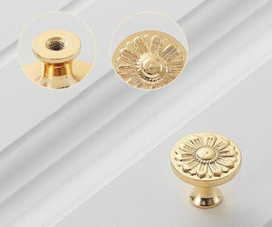 Solid Brass Floral Cabinet Pulls & Knobs - Gold Finish for Cabinets - view 5