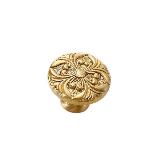 Solid Brass Floral Cabinet Pulls & Knobs - Gold Finish for Cabinets - #13 / 1pc