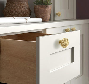 Solid Brass Floral Cabinet Pulls & Knobs - Gold Finish for Cabinets - view 5