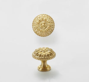 Solid Brass Floral Cabinet Pulls & Knobs - Gold Finish for Cabinets - view 7