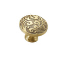 Solid Brass Floral Cabinet Pulls & Knobs - Gold Finish for Cabinets - #3 / 1pc