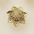 Solid Brass Floral Cabinet Pulls & Knobs - Gold Finish for Cabinets - #18 / 1pc