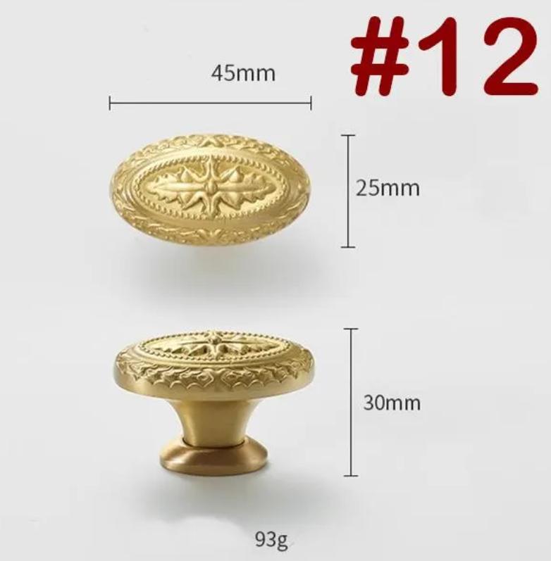 Solid Brass Floral Cabinet Pulls & Knobs - Gold Finish for Cabinets - view 2