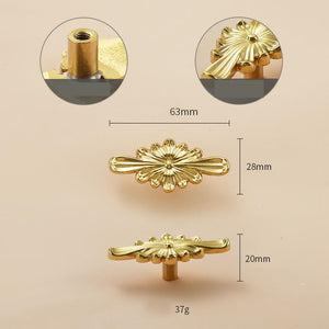 Solid Brass Floral Cabinet Pulls & Knobs - Gold Finish for Cabinets - view 3