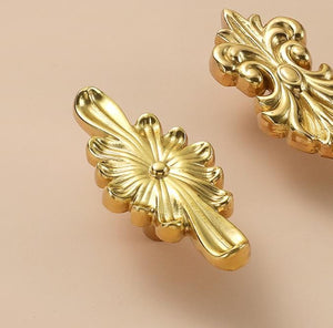 Solid Brass Floral Cabinet Pulls & Knobs - Gold Finish for Cabinets - view 4