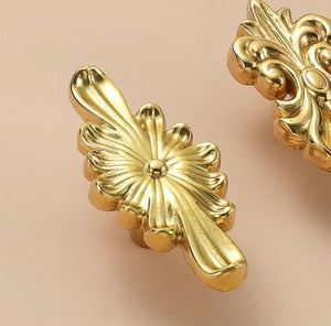 Solid Brass Floral Cabinet Pulls & Knobs - Gold Finish for Cabinets - view 7