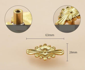 Solid Brass Floral Cabinet Pulls & Knobs - Gold Finish for Cabinets - view 8