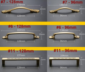 Solid Brass Floral Cabinet Pulls & Knobs - Gold Finish for Cabinets - #3 / 1pc