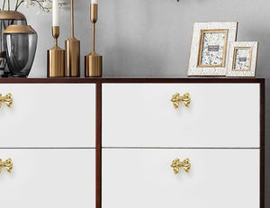 Solid Brass Floral Cabinet Pulls & Knobs - Gold Finish for Cabinets - view 4