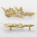 Solid Brass Floral Cabinet Pulls & Knobs - Gold Finish for Cabinets - #5 / 1pc