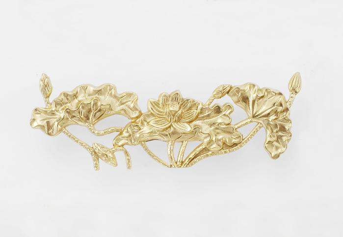 Solid Brass Floral Cabinet Pulls & Knobs - Gold Finish for Cabinets - view 4