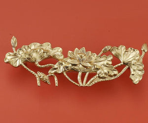 Solid Brass Floral Cabinet Pulls & Knobs - Gold Finish for Cabinets - view 5