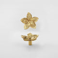 Solid Brass Floral Cabinet Pulls & Knobs - Gold Finish for Cabinets - #5 / 1pc