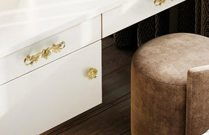 Solid Brass Floral Cabinet Pulls & Knobs - Gold Finish for Cabinets - view 8