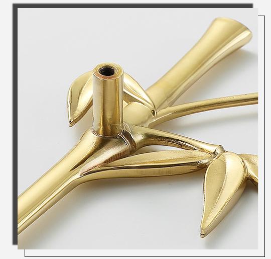 Solid Brass Floral Cabinet Pulls & Knobs - Gold Finish for Cabinets - view 9