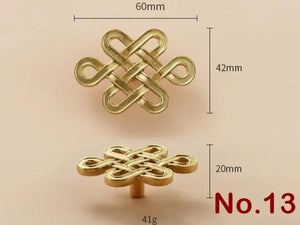 Solid Brass Floral Cabinet Pulls & Knobs - Gold Finish for Cabinets - view 2
