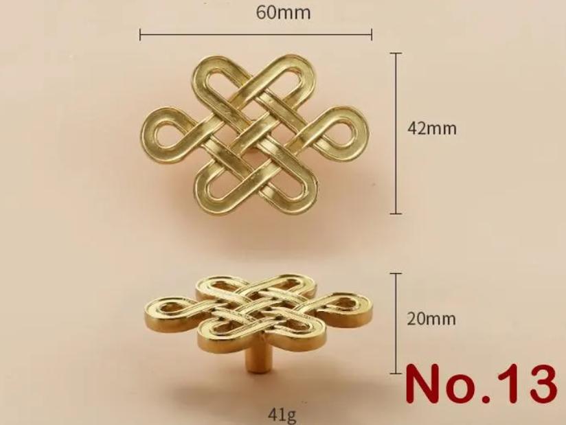 Solid Brass Floral Cabinet Pulls & Knobs - Gold Finish for Cabinets - view 2