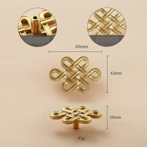 Solid Brass Floral Cabinet Pulls & Knobs - Gold Finish for Cabinets - view 3