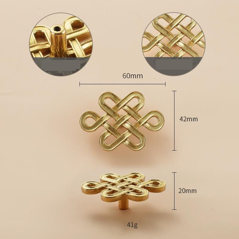 Solid Brass Floral Cabinet Pulls & Knobs - Gold Finish for Cabinets - view 3
