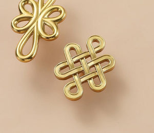 Solid Brass Floral Cabinet Pulls & Knobs - Gold Finish for Cabinets - view 4