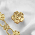 Solid Brass Floral Cabinet Pulls & Knobs - Gold Finish for Cabinets - #7 23mm / 1pc