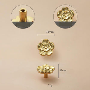Solid Brass Floral Cabinet Pulls & Knobs - Gold Finish for Cabinets - view 3