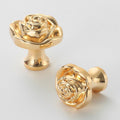 Solid Brass Floral Cabinet Pulls & Knobs - Gold Finish for Cabinets - #6 24mm / 1pc