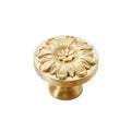 Solid Brass Floral Cabinet Pulls & Knobs - Gold Finish for Cabinets - #6 / 1pc