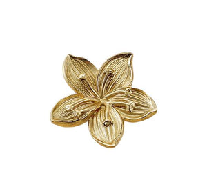 Solid Brass Floral Cabinet Pulls & Knobs - Gold Finish for Cabinets - #9 / 1pc