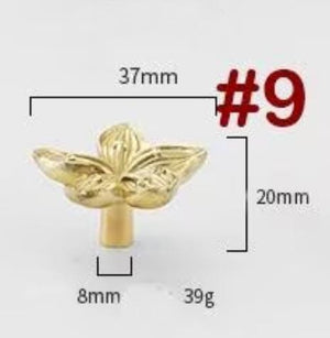Solid Brass Floral Cabinet Pulls & Knobs - Gold Finish for Cabinets - view 2