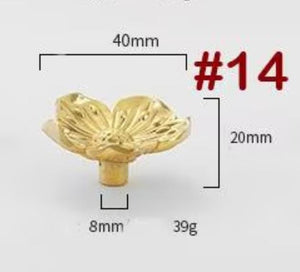 Solid Brass Floral Cabinet Pulls & Knobs - Gold Finish for Cabinets - view 2