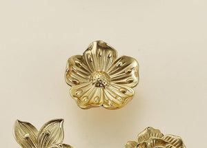 Solid Brass Floral Cabinet Pulls & Knobs - Gold Finish for Cabinets - view 4