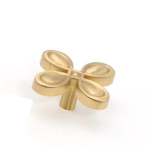 Solid Brass Floral Cabinet Pulls & Knobs - Gold Finish for Cabinets - #12 / 1pc
