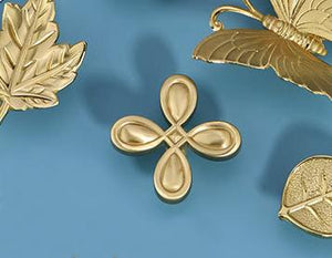 Solid Brass Floral Cabinet Pulls & Knobs - Gold Finish for Cabinets - view 5