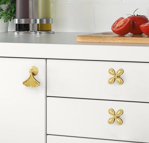 Solid Brass Floral Cabinet Pulls & Knobs - Gold Finish for Cabinets - view 6