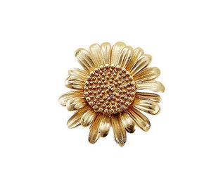Solid Brass Floral Cabinet Pulls & Knobs - Gold Finish for Cabinets - #17 / 1pc