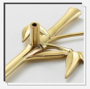 Solid Brass Floral Cabinet Pulls & Knobs - Gold Finish for Cabinets - view 10