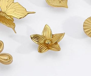 Solid Brass Floral Cabinet Pulls & Knobs - Gold Finish for Cabinets - view 3