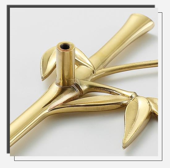 Solid Brass Floral Cabinet Pulls & Knobs - Gold Finish for Cabinets - view 10