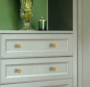 Solid Brass Floral Cabinet Pulls & Knobs - Gold Finish for Cabinets - view 5