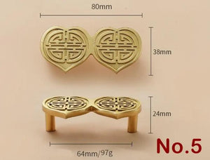 Solid Brass Floral Cabinet Pulls & Knobs - Gold Finish for Cabinets - view 2