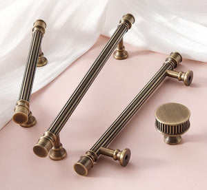 Solid Brass Fluted Cabinet Pulls & Knobs - Antique Bronze Finish - #3 - 96mm / 1pc
