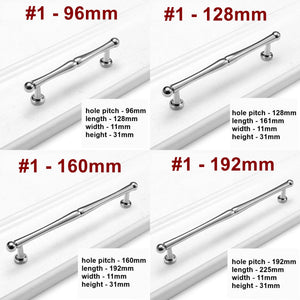 Solid Brass Fluted Cabinet Pulls & Knobs - Chrome Finish Hardware - #1 - 128mm / 1pc