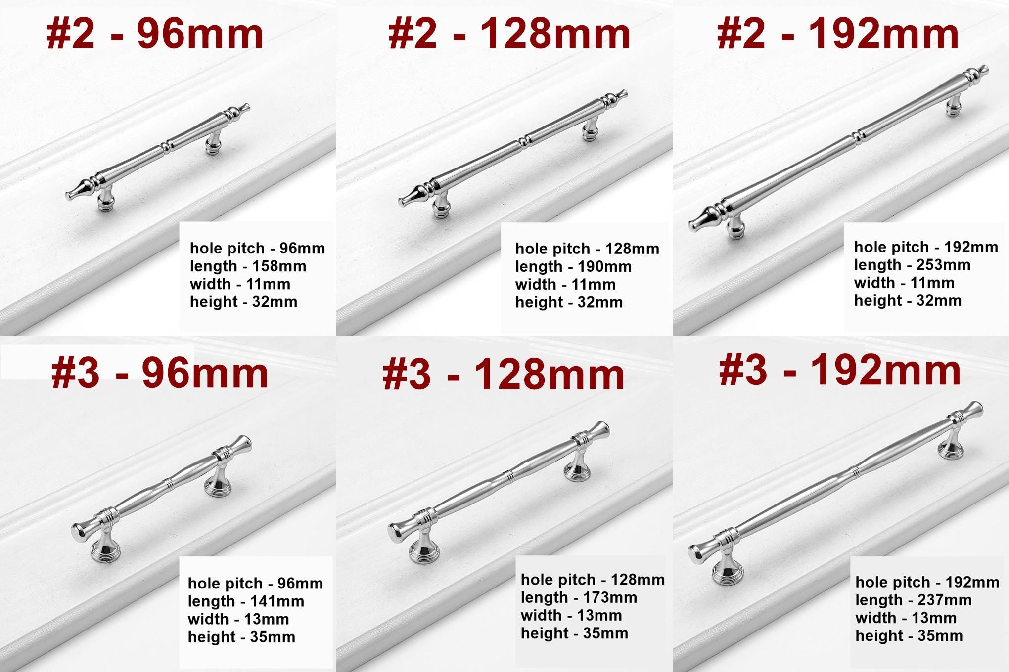 Solid Brass Fluted Cabinet Pulls & Knobs - Chrome Finish Hardware - #1 - 160mm / 1pc