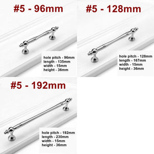 Solid Brass Fluted Cabinet Pulls & Knobs - Chrome Finish Hardware - #2 - 96mm / 1pc