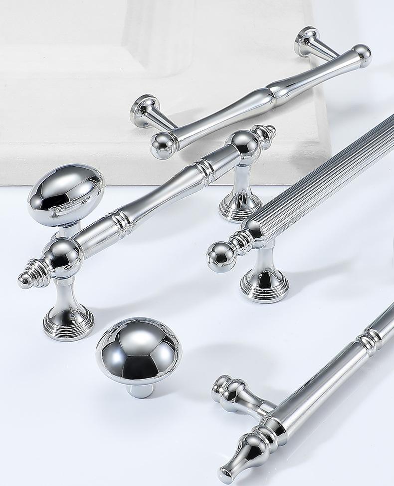 Solid Brass Fluted Cabinet Pulls & Knobs - Chrome Finish Hardware - #3 - 192mm / 1pc
