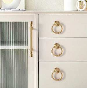 Solid Brass Fluted Cabinet Pulls & Knobs - Gold Finish for Cabinets - view 7