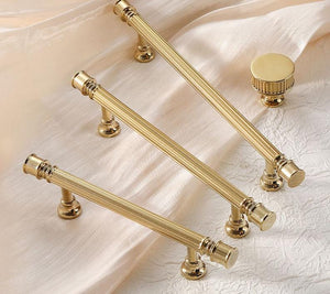 Solid Brass Fluted Cabinet Ring Pulls - Brushed Gold Finish Hardware - #1 - 44mm / 1pc
