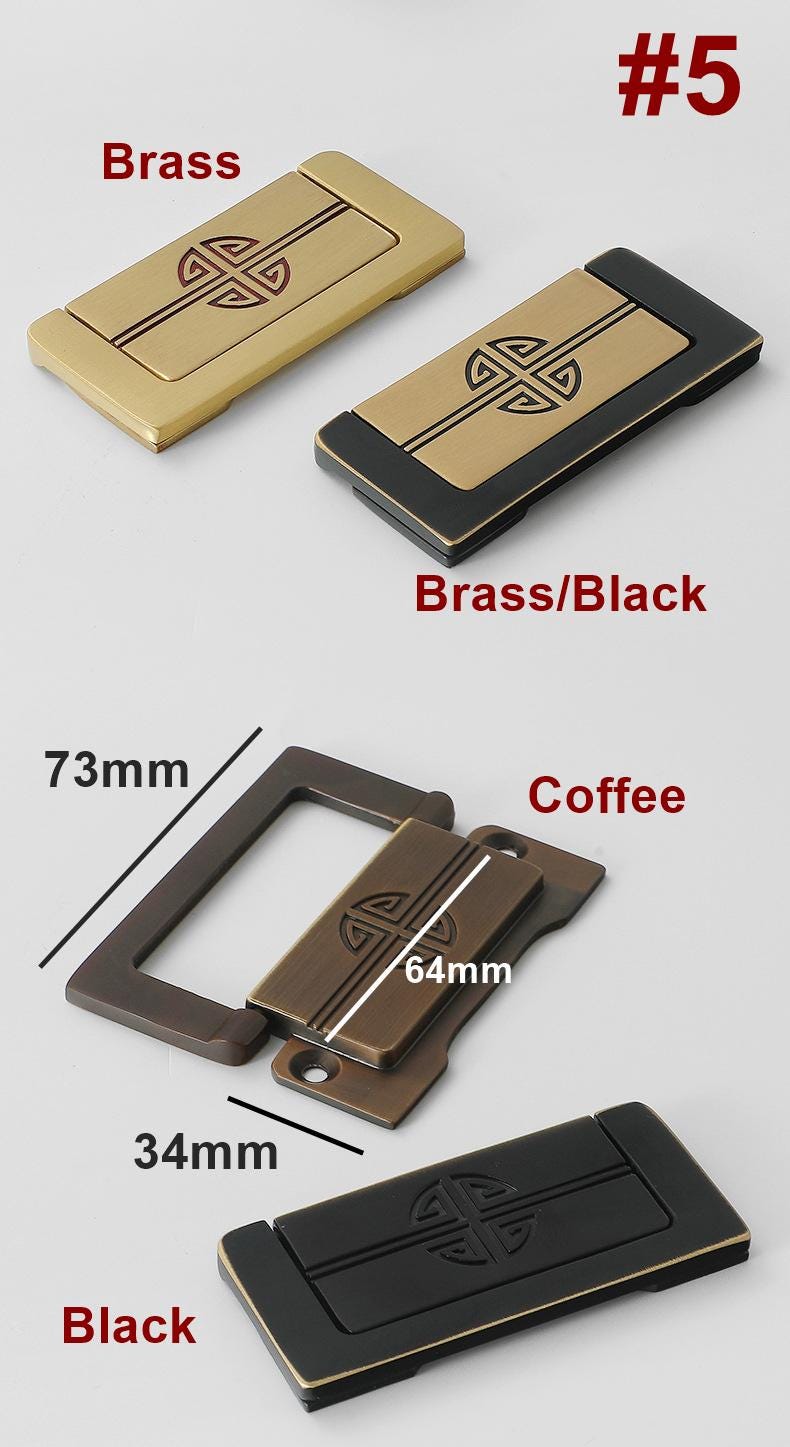Solid Brass Geometric Cabinet Pulls & Knobs - Black Finish Hardware - #1 Coffee / 1pc