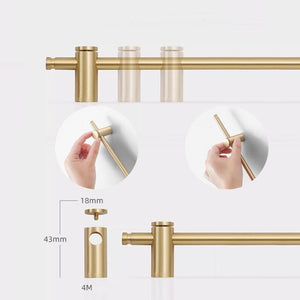 Solid Brass Geometric Cabinet Pulls & Knobs - Gold Finish Hardware - #6 - 265mm / 1pc